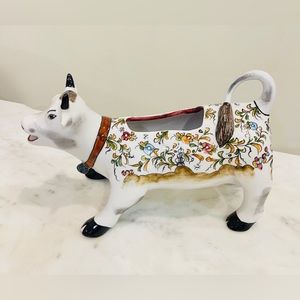 LARGE Ceramica Cow Creamer Hanpainted Portugal